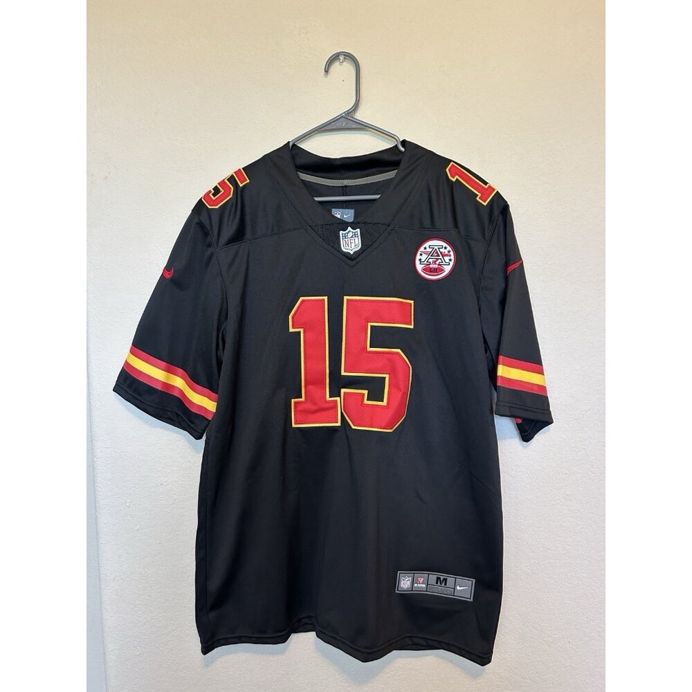 New NFL Nike Patrick Mahomes #15 Football Jersey Black Embroidered Size Medium